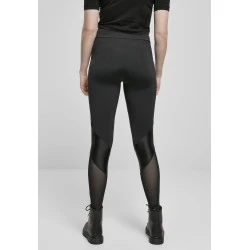 Дамски клин с висока талия в черен цвят Urban Classics Ladies Highwaist  Mixed Tech Leggings 