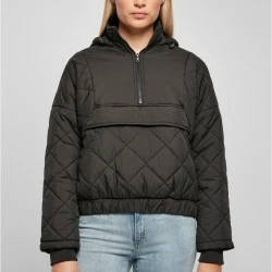 Дамско късо яке в черно Ladies Oversized Diamond Jacket 