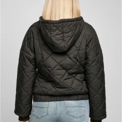 Дамско късо яке в черно Ladies Oversized Diamond Jacket 