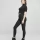 Дамски клин в черен цвят Urban Classics Ladies Highwaist Shiny Stripe Leggings, Клинове - Hoodstyle.bg