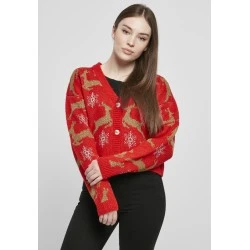 ДАМСКА КОЛЕДНА ЖИЛЕТКА В ЧЕРВЕН ЦВЯТ URBAN CLASSICS