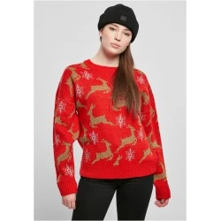 Дамски коледен пуловер в червен цвят Ladies Christmas Sweater
