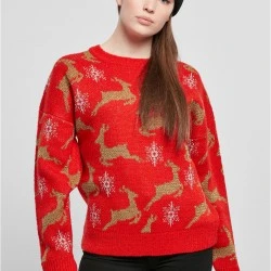 Дамски коледен пуловер в червен цвят Ladies Christmas Sweater