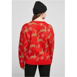 Дамски коледен пуловер в червен цвят Ladies Christmas Sweater