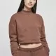 Дамски къс суичър в кафяво Ladies Cropped Oversized Sweat, Суичъри - Hoodstyle.bg