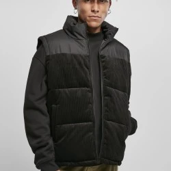 Мъжко яке без ръкави в черно Urban Classics Cord Vest 