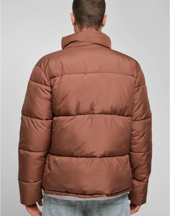Мъжко яке в кафяв цвят Urban Classics Short Puffer, Зимни якета - Hoodstyle.bg