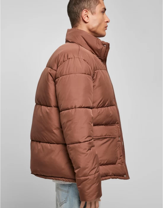 Мъжко яке в кафяв цвят Urban Classics Short Puffer, Зимни якета - Hoodstyle.bg