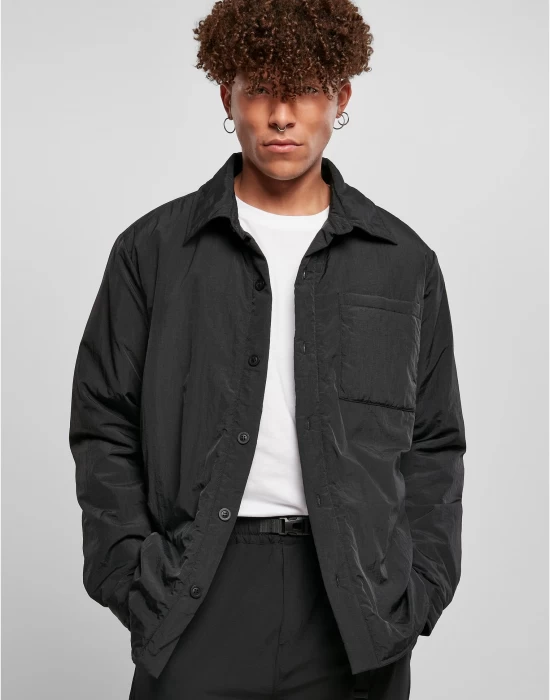 Мъжко яке в черен цвят Urban Classics Padded Nylon, Пролет / Есен - Hoodstyle.bg