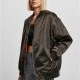 Дамско Бомбър ЯкеLadies Oversized Satin Bomber Jacket black XXL