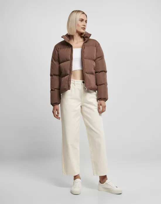 Дамско яке в кафяв цвят Urban Classics Peached Puffer, Якета - Hoodstyle.bg