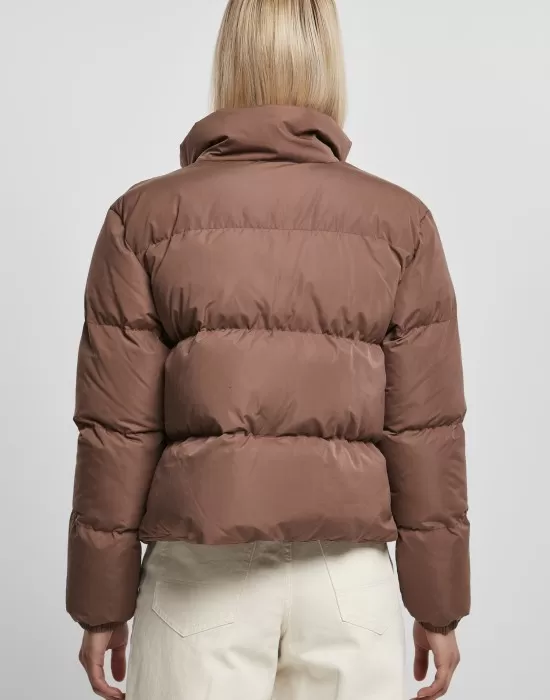 Дамско яке в кафяв цвят Urban Classics Peached Puffer, Якета - Hoodstyle.bg