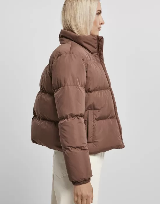 Дамско яке в кафяв цвят Urban Classics Peached Puffer, Якета - Hoodstyle.bg