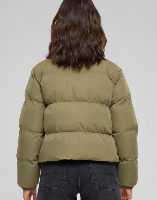 Дамско късо яке в цвят маслина Urban Classics Peached Puffer, Пролет / Есен - Hoodstyle.bg