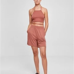 Дамски изрязан топ в цвят праскова Urban Classics Ladies Cropped Top