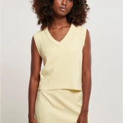 Дамски плетен потник в светложълт цвят Ladies Short Knittd Slip