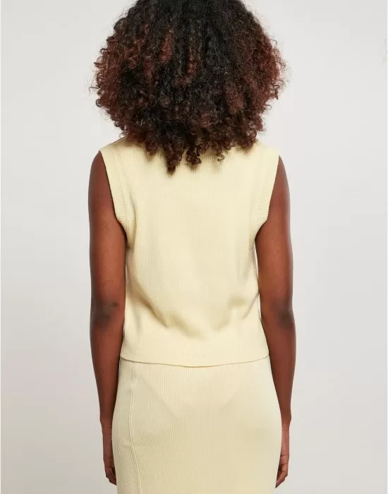 Дамски плетен потник в светложълт цвят Ladies Short Knittd Slip, Жени - Hoodstyle.bg
