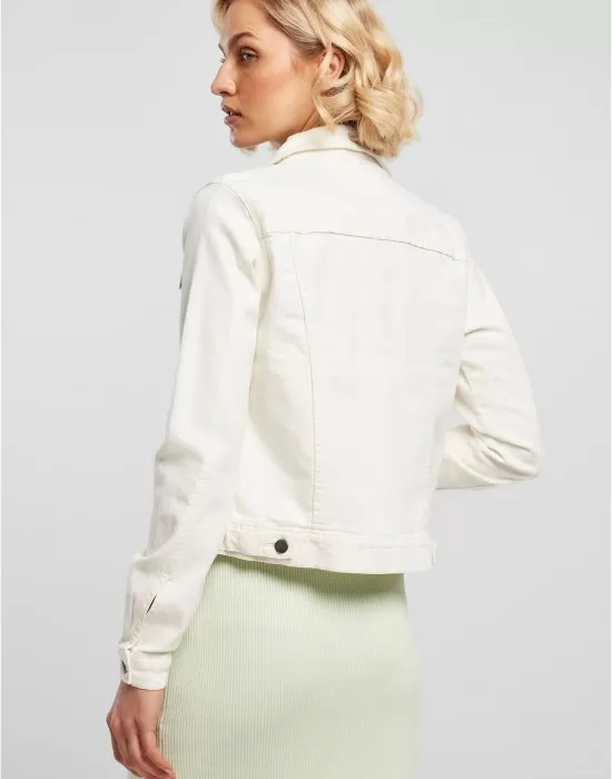 Дамско дънково яке в цвят екрю Ladies Denim Jacket, Якета Пролет / Есен - Hoodstyle.bg