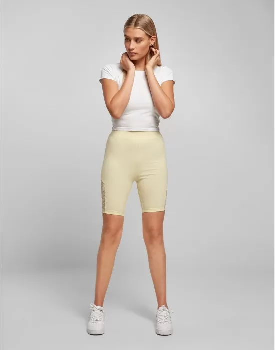Дамски къс клин в светложълт цвят Ladies High Waist Shorts, Клинове - Hoodstyle.bg
