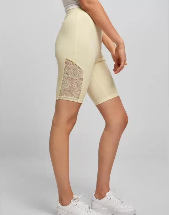 Дамски къс клин в светложълт цвят Ladies High Waist Shorts, Клинове - Hoodstyle.bg