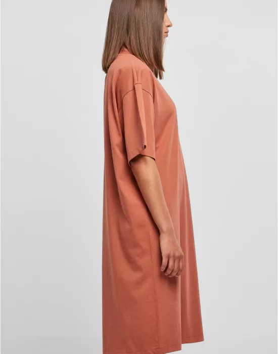 Дамска широка рокля в цвят праскова Urban Classics Oversized Dress, Рокли - Hoodstyle.bg