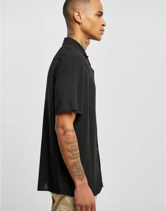 Мъжка риза в черен цвят Urban Classics Camp Shirt, Ризи - Hoodstyle.bg
