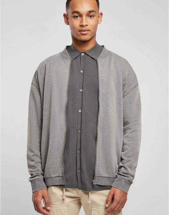 Мъжко яке в сиво Urban Classics Washed Bomber, Бомбъри - Hoodstyle.bg
