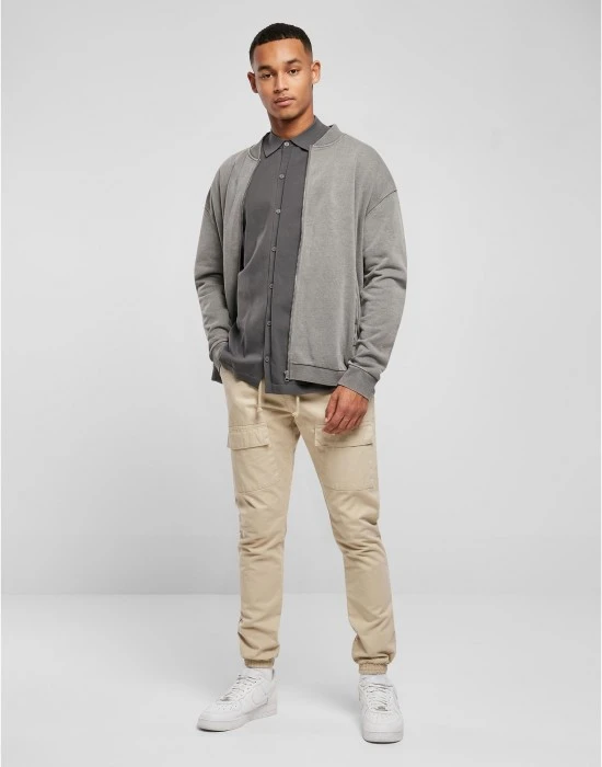 Мъжко яке в сиво Urban Classics Washed Bomber, Бомбъри - Hoodstyle.bg