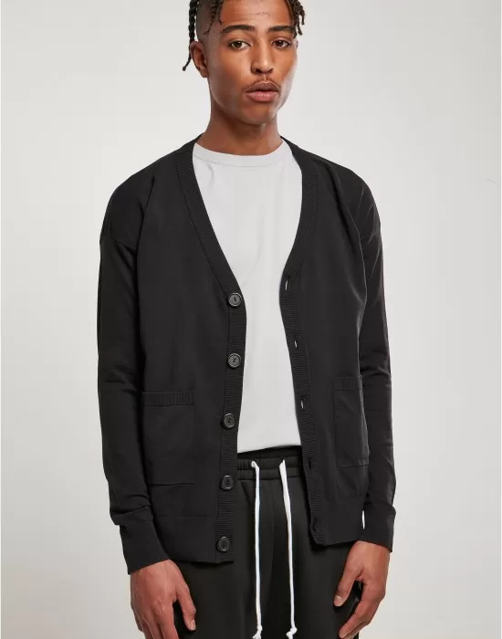 Мъжка жилетка в черен цвят Fine Cardigan