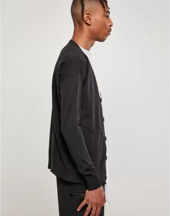 Мъжка жилетка в черен цвят Fine Cardigan