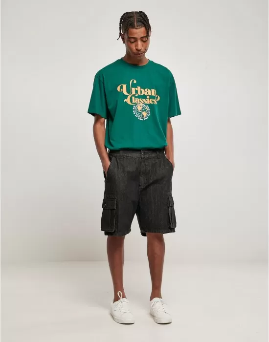Мъжки дънкови гащи в черен цвят Denim Cargo Shorts, Къси панталони - Hoodstyle.bg