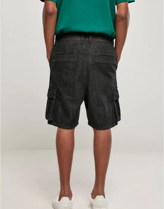 Мъжки дънкови гащи в черен цвят Denim Cargo Shorts, Къси панталони - Hoodstyle.bg