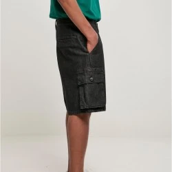 Мъжки дънкови гащи в черен цвят Denim Cargo Shorts