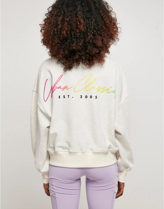 Дамска блуза в бяло Urban Classics Oversized Rainbow, Блузи - Hoodstyle.bg