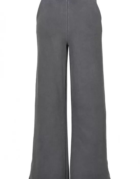 Дамски спортен панталон с широки крачоли в цвят графит Urban Classics Terry Pants, Панталони - Hoodstyle.bg