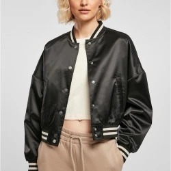 Дамско късо колежанско яке в черен цвят Ladies Jacket