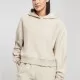 Дамски къс суичър с качулка в цвят екрю Urban Classics Hoody, Суичъри - Hoodstyle.bg