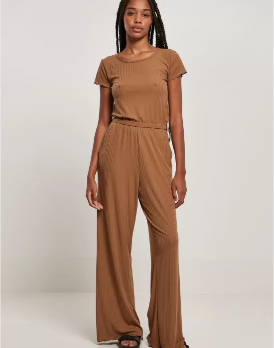 Дамски гащеризон в кафяв цвят Urban Classics Ladies Jumpsuit, Жени - Hoodstyle.bg