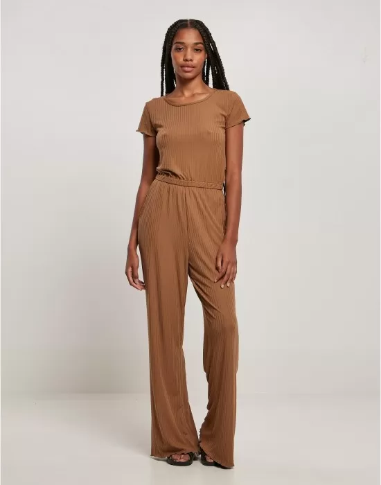 Дамски гащеризон в кафяв цвят Urban Classics Ladies Jumpsuit, Жени - Hoodstyle.bg