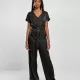 Дамски дълъг сатенен гащеризон в черен цвят Urban Classics Satin Jumpsuit, Жени - Hoodstyle.bg