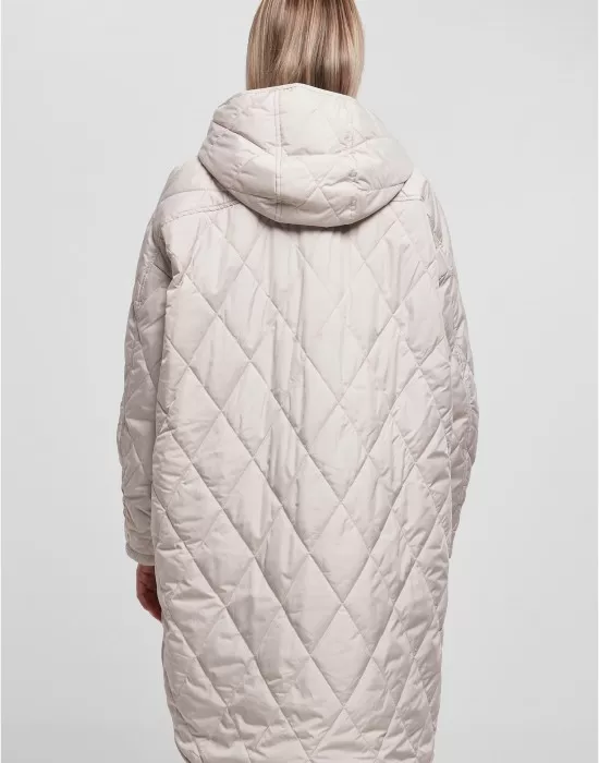 Дамско дълго яке с качулка в светлосив цвят Urban Classics Hooded Coat, Якета - Hoodstyle.bg