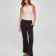 Дамска тениска в цвят екрю с цветни ръкави Urban Classics softseagrass/vintageorange, Тениски - Hoodstyle.bg