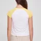 Дамска тениска в цвят екрю с цветни ръкави Urban Classics white/vintagesun, Тениски - Hoodstyle.bg