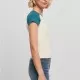 Дамска тениска в цвят екрю с цветни ръкави Urban Classics whitesand/jasper, Тениски - Hoodstyle.bg