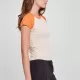 Дамска тениска в цвят екрю с цветни ръкави Urban Classics softseagrass/vintageorange, Тениски - Hoodstyle.bg