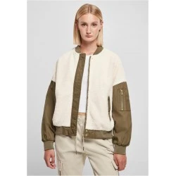 Дамско яке тип бомбър в цвят екрю Urban Classics Mixed Bomber Jacket