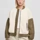 Дамско яке тип бомбър в цвят екрю Urban Classics Mixed Bomber Jacket, Якета - Hoodstyle.bg