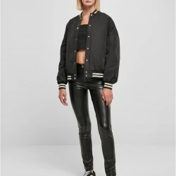Дамско колежанско яке в черен цвят Urban Classics Ladies College Jacket