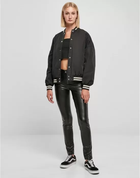 Дамско колежанско яке в черен цвят Urban Classics Ladies College Jacket, Якета - Hoodstyle.bg