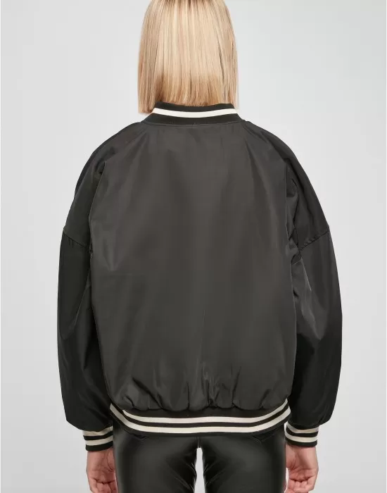 Дамско колежанско яке в черен цвят Urban Classics Ladies College Jacket, Якета - Hoodstyle.bg